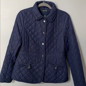 Ralph Lauren quilted navy coat
